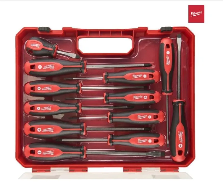 [EB/MIL4932472003] Milwaukee - 12 Piece Hi-Leverage Handle Screwdriver Set - Magnetic Tip