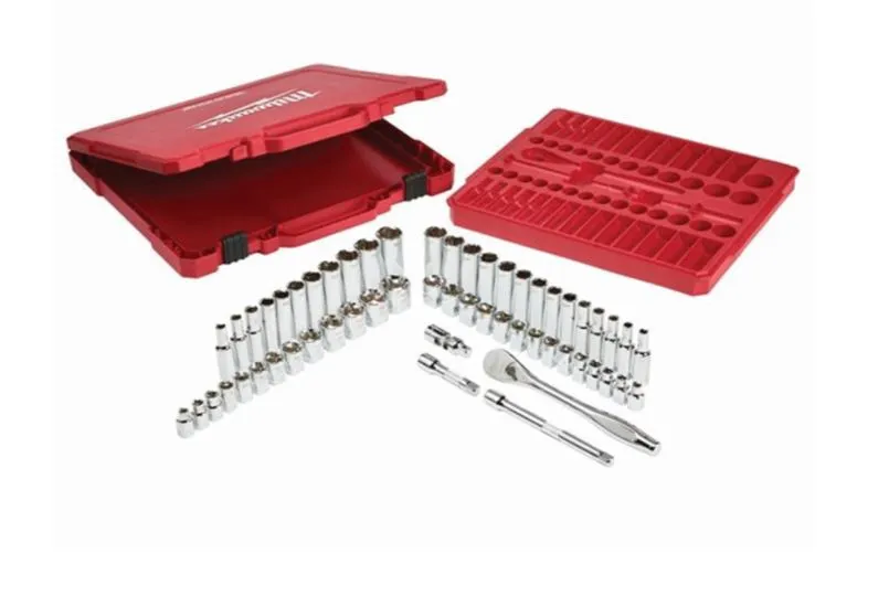 [4932464946] Milwaukee - 56 Piece 3/8" Drive Ratchet & Socket Set Metric & Imperial