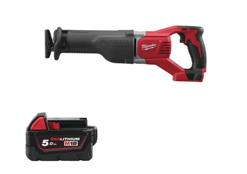 Milwaukee - 18V Reciprocating Saw Sawzall Naked & 5.0ah Battery