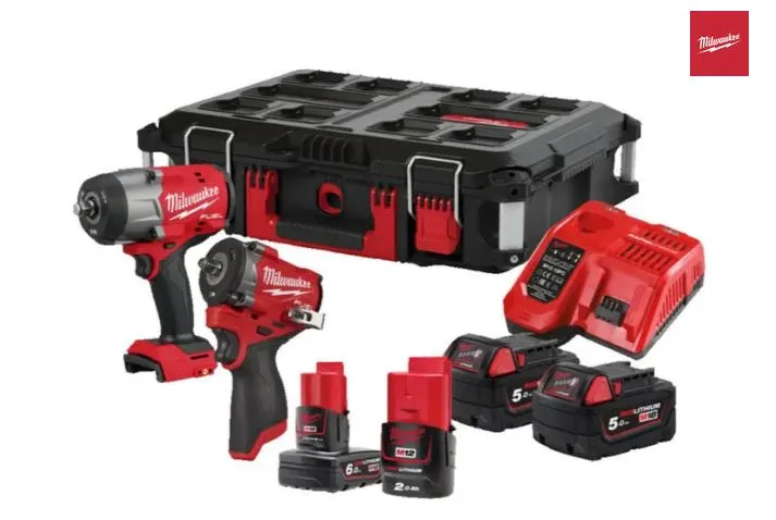 [M18 FPP2AQ2-564P] Milwaukee - Fuel Impact Wrench Twin Kit