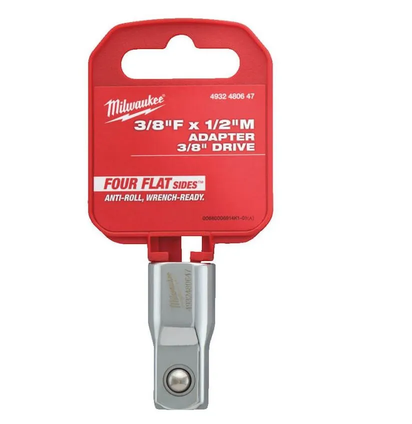 Milwaukee - 3/8" Drive to 1/2" Drive Chrome Socket Adapter