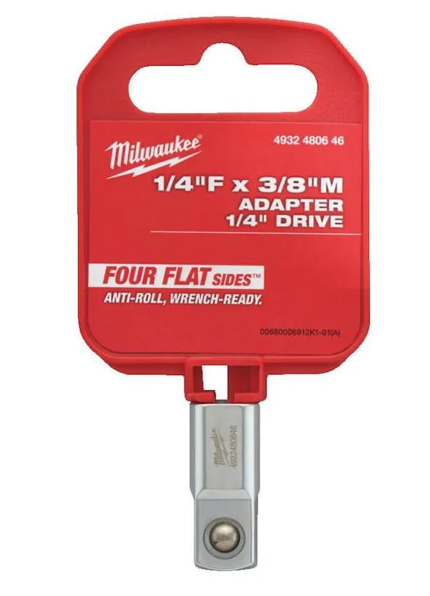 Milwaukee - 1/4" Drive to 3/8" Drive Chrome Socket Adapter